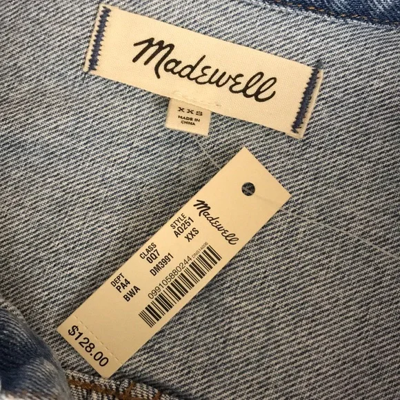 Madewell denim long sleeve shorts romper size XXS - Picture 4 of 6